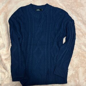 Womens  Navy Cable Knit Sweater